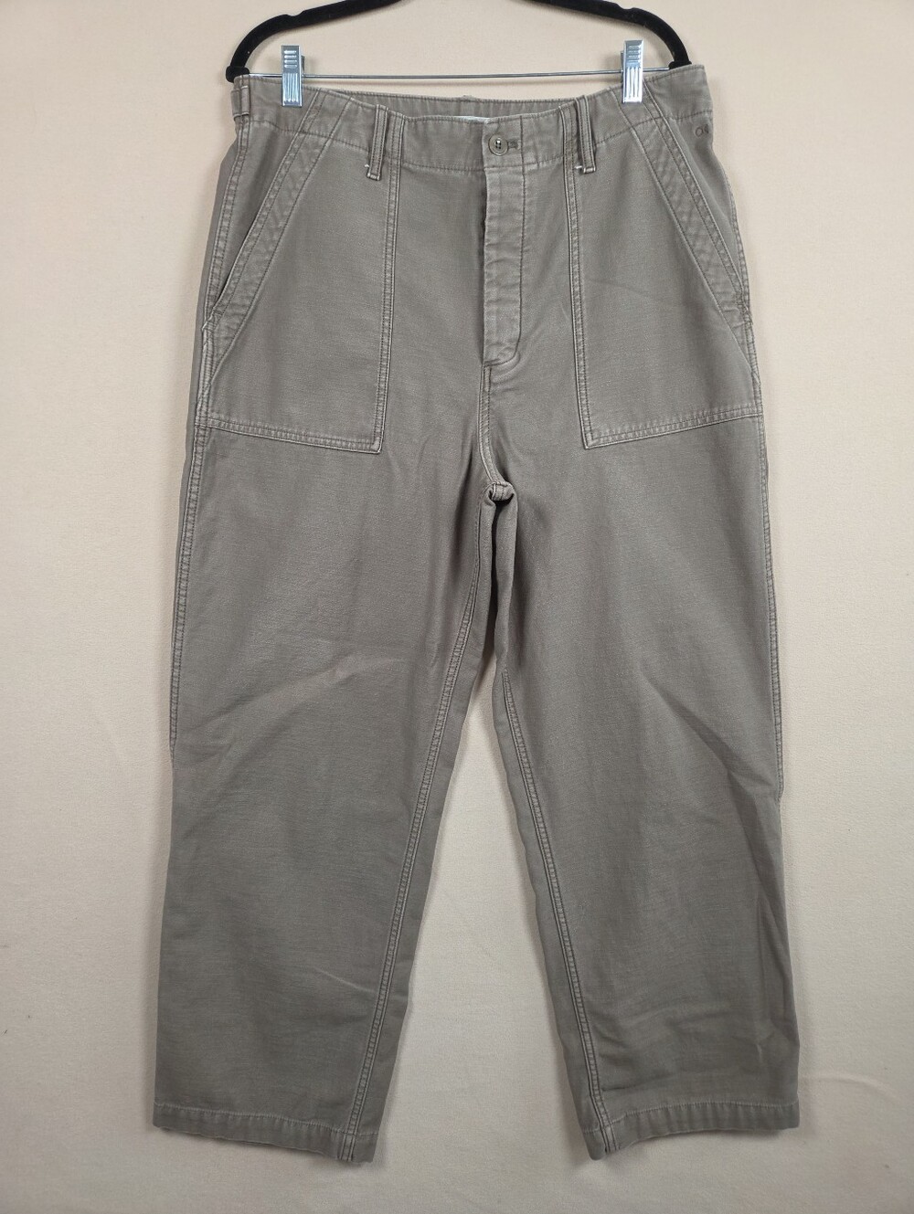 Outerknown Field Utility Pants Patch Pockets Size 32 Tan Brown Gray